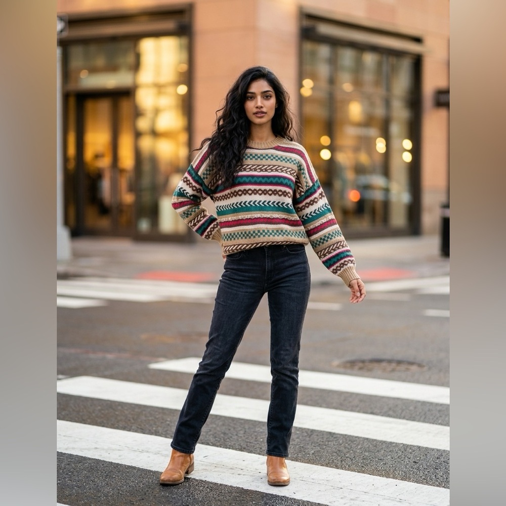 MaxMara Weekend Multicolor Patterned Sweater Size S